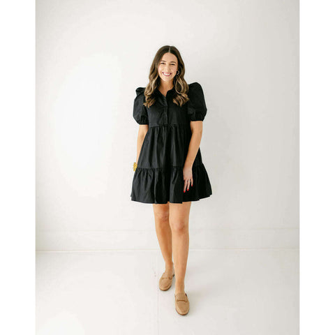 Jacquie the Label Linen Embroidered Tiered Mini Dress
