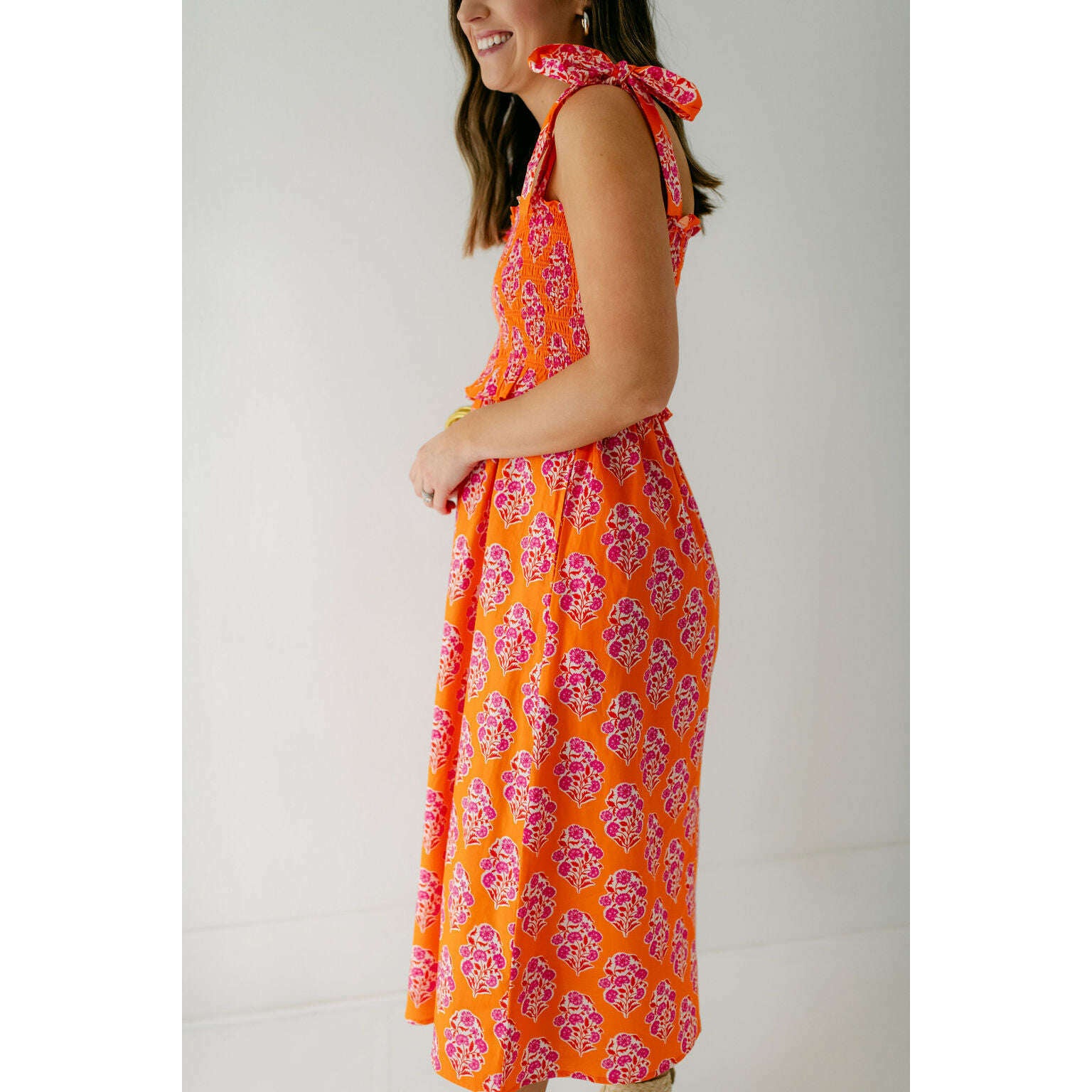 8.28 Boutique:Pink City Prints,Pink City Prints Tangerine Buta Ada Dress,Dress