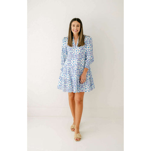 8.28 Boutique:Sail to Sable,Sail to Sable Medallion Print Long Sleeve Tunic Flare Dress,Dress