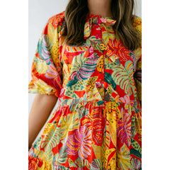 8.28 Boutique:Karlie Clothes,Karlie Palm Bandanna Poplin Knot Tie Dress in Tropical Punch,Dress