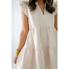 8.28 Boutique:8.28 Boutique,Eva Textured Dress in Cream,Dress