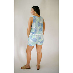 8.28 Boutique:Sail to Sable,Sail to Sable Coral Print Sleeveless Zip Back Top,Tops