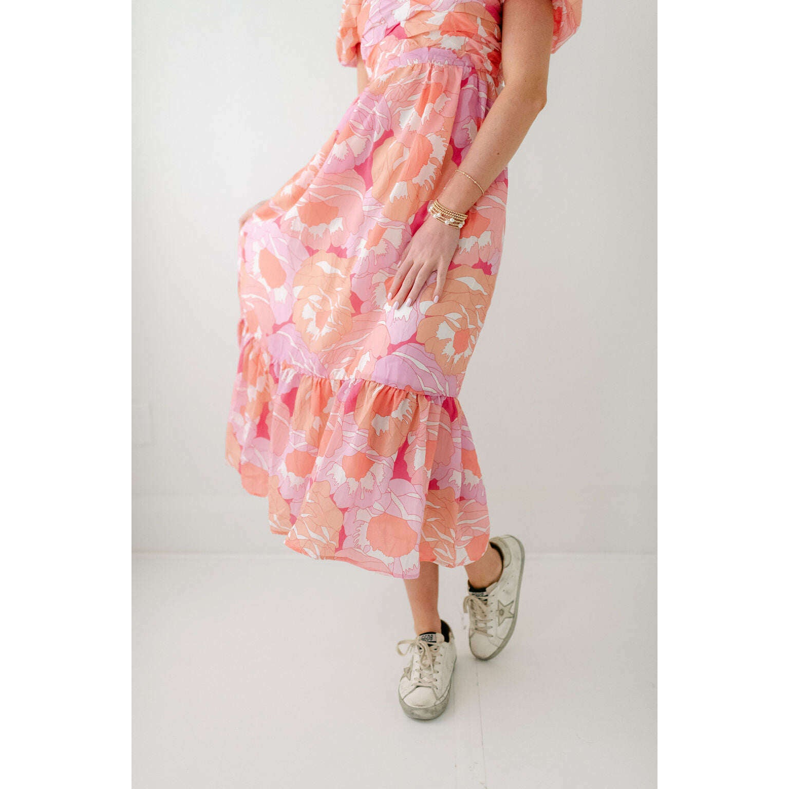 8.28 Boutique:8.28 Boutique,The Xander Dress in Pink Party Floral,Dress