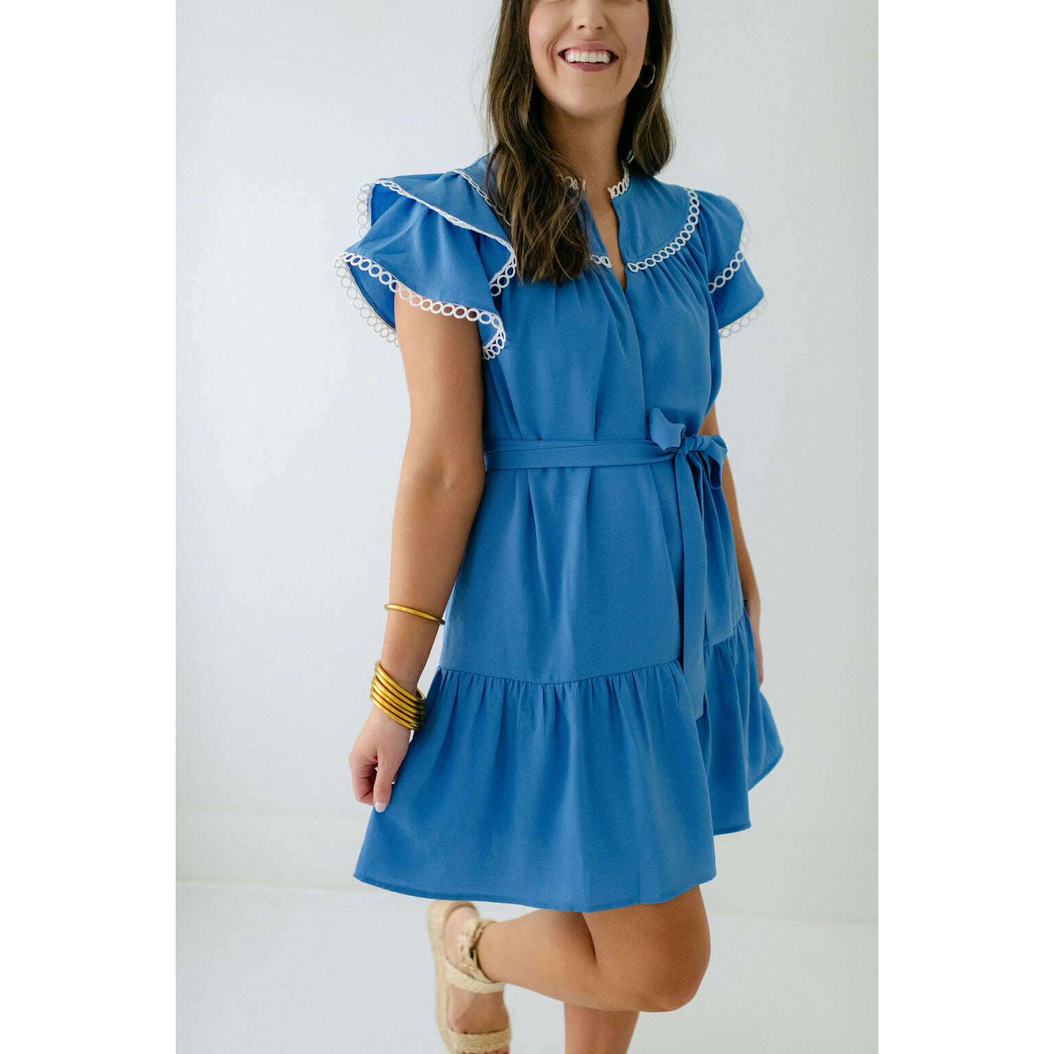 8.28 Boutique:Joy*Joy,Joy*Joy Scalloped Edge Blue Dress,Dress