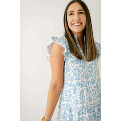 8.28 Boutique:Sail to Sable,Sail to Sable Beach Splash Print Flutter Sleeve Flare Tunic,Dress