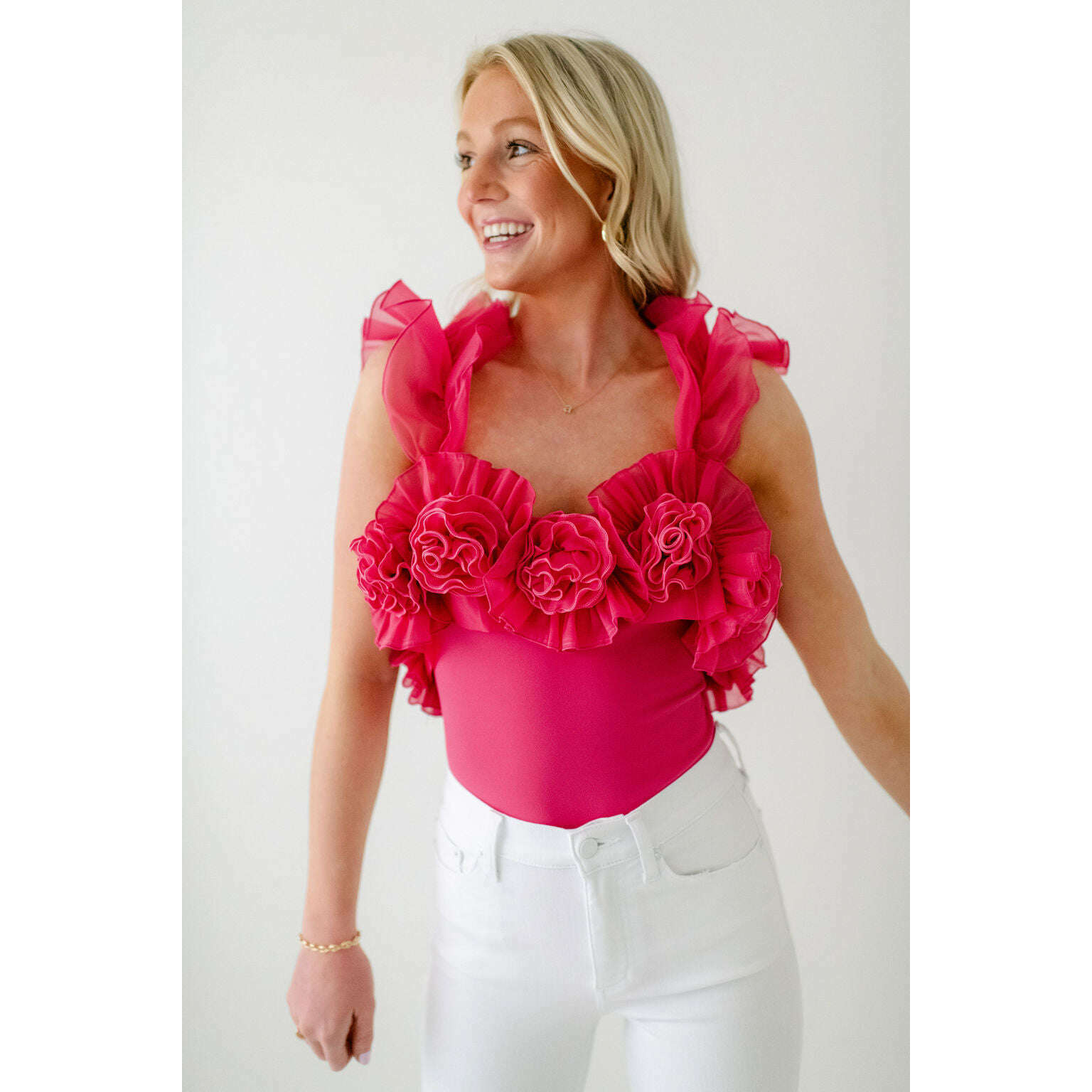 8.28 Boutique:Free People,Free People Until Next Time Bodysuit in Raspberry Sorbet,Shirts & Tops