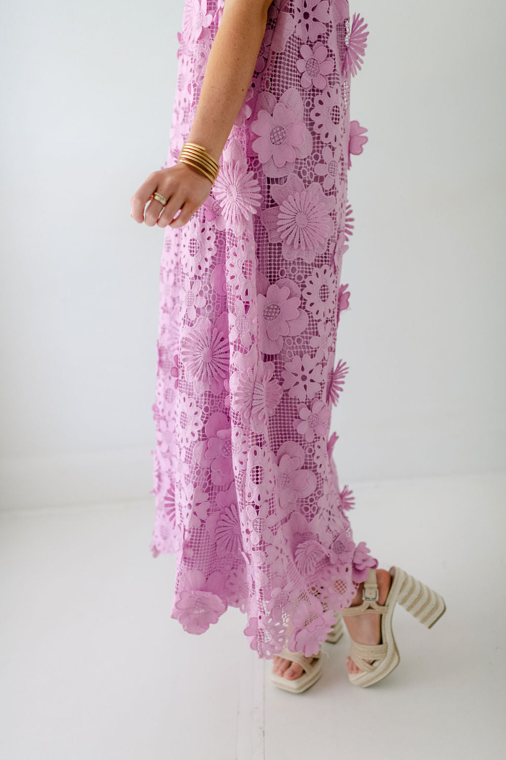 J.Marie Collections Bria Lavender Lace Midi Dress