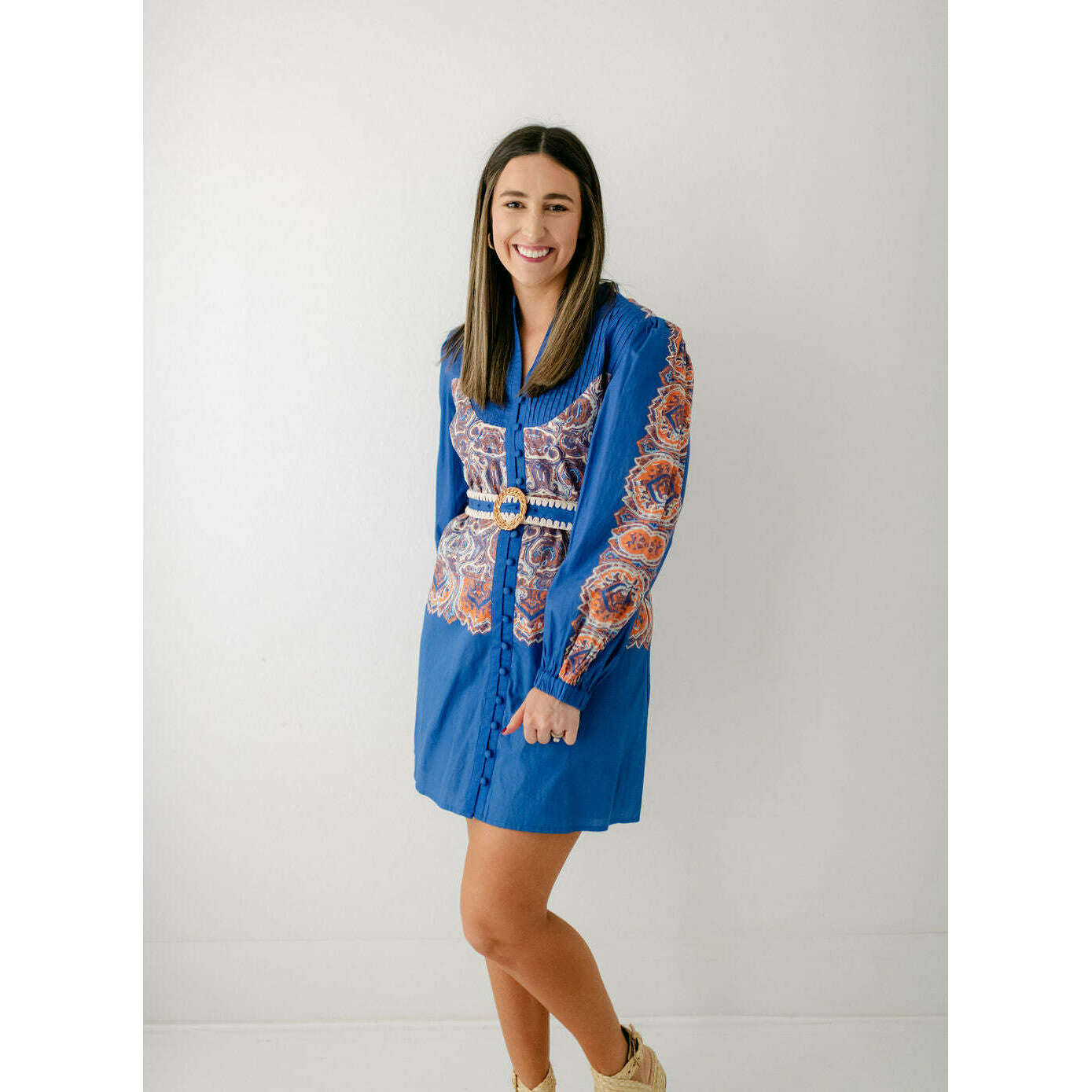 Anna Cate Collection Jenny Dress in Cobalt and Tangerine – 8.28