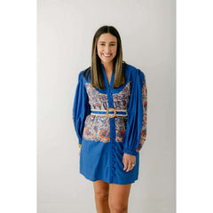 8.28 Boutique:Anna Cate Collection,Anna Cate Collection Jenny Dress in Cobalt and Tangerine,Dress