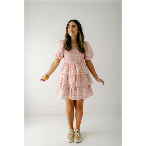 8.28 Boutique:English Factory,English Factory Floral Smocked Tiered Mini Dress,Dress