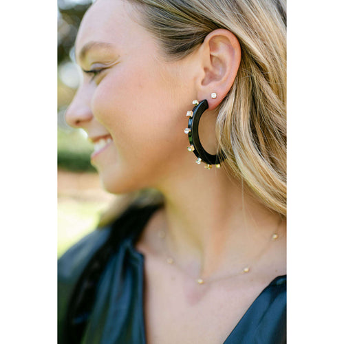 8.28 Boutique:Smith & Co. Jewel Design,Smith and Co Large City Girl Black Crystal Earrings,Earrings