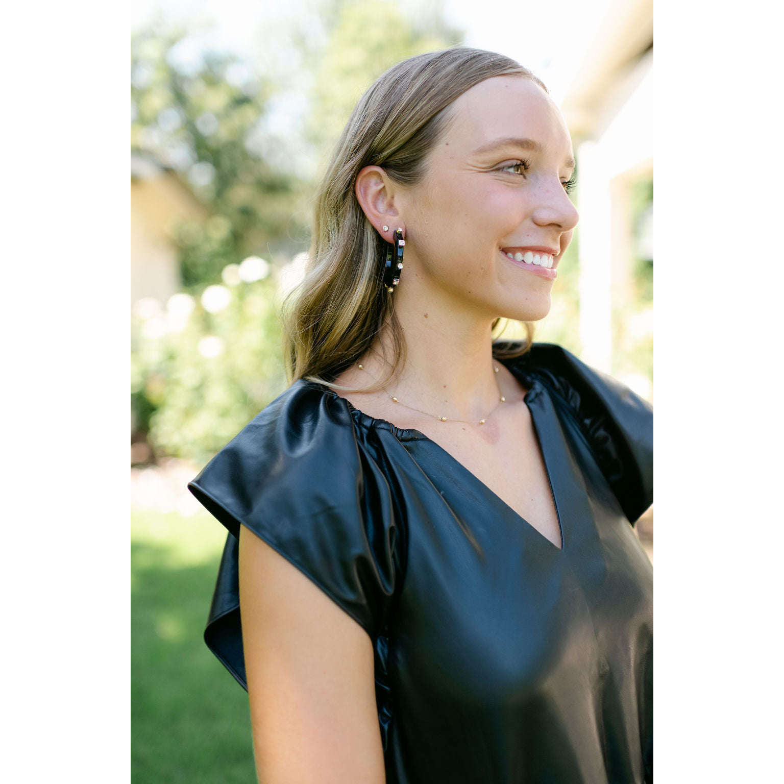 8.28 Boutique:Caroline Hill,Smith and Co Small City Girl Black Crystal Earrings,Earrings