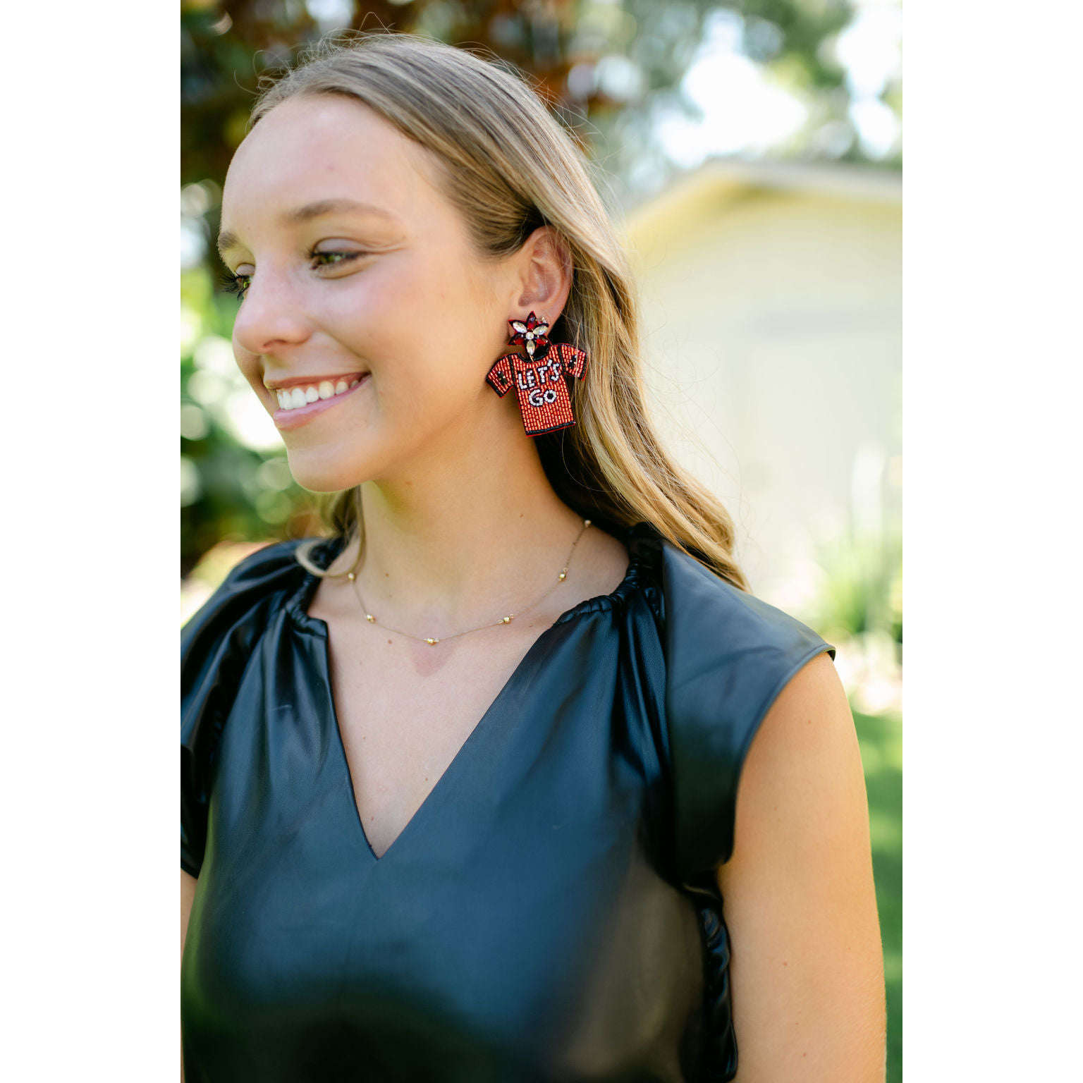 8.28 Boutique:Caroline Hill,Let's Go Black and Red Beaded Earrings,Earrings