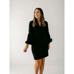 8.28 Boutique:Tyler Boe,Tyler Boe Chelsea Ponte Feather Dress,Dress