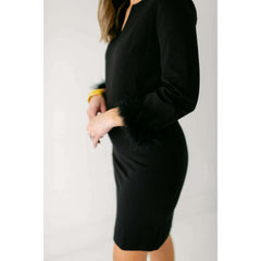 8.28 Boutique:Tyler Boe,Tyler Boe Chelsea Ponte Feather Dress,Dress