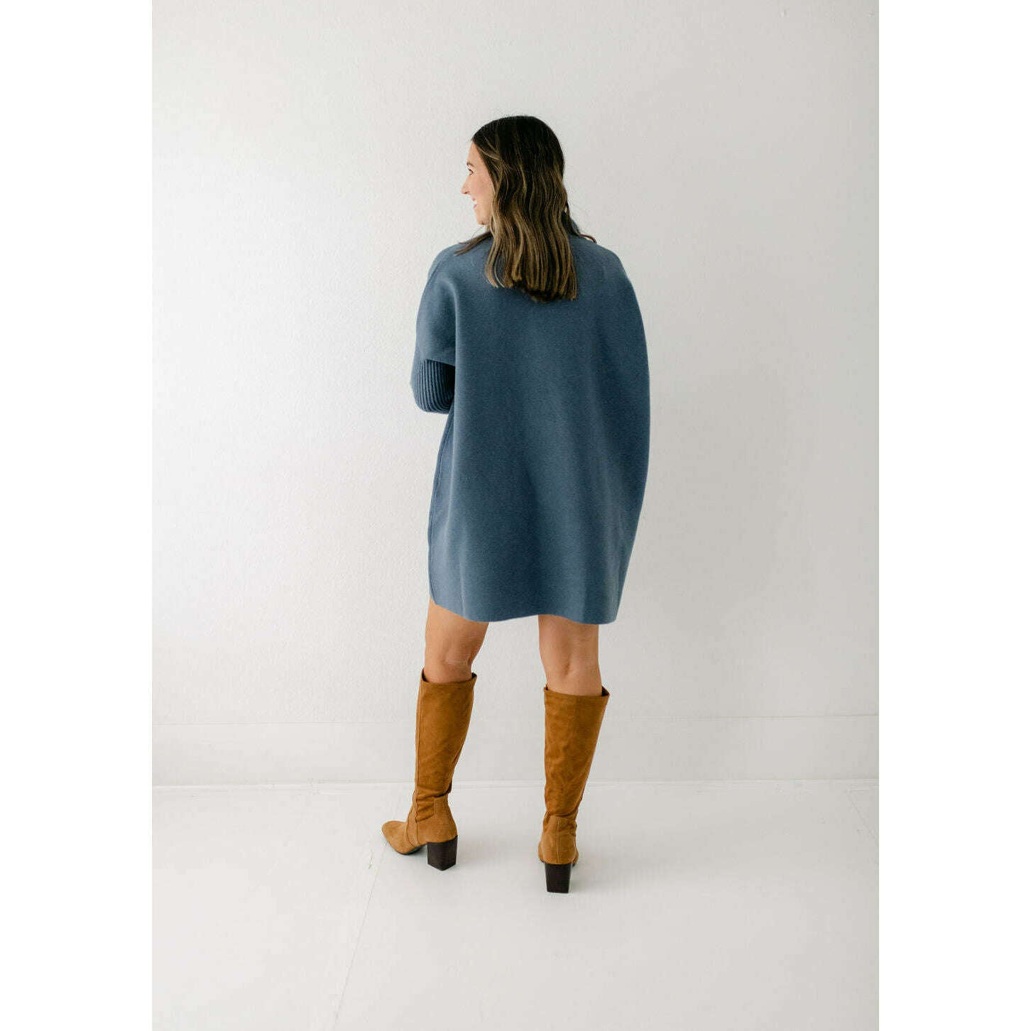 8.28 Boutique:Kerisma Knits,Kerisma Aja Sweater Dress in Stormy Blue,Dress