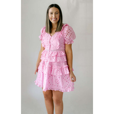 Lucy Paris Dylan Smocked Dress in Fuchsia