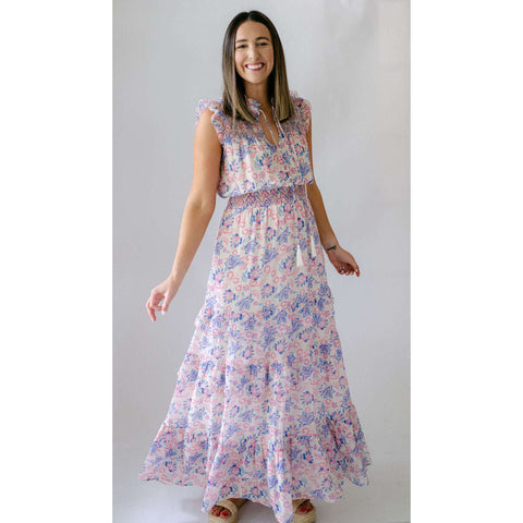 Endless Rose Floral Print with Embroidery Maxi Dress