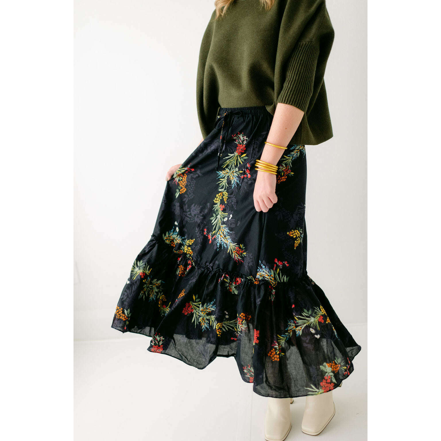 8.28 Boutique:Karlie Clothes,Karlie Vintage Poplin Maxi Tiered Skirt,skirt