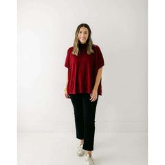 8.28 Boutique:Kerisma Knits,Kerisma Knits Caroline Ruby Red Top,Tops