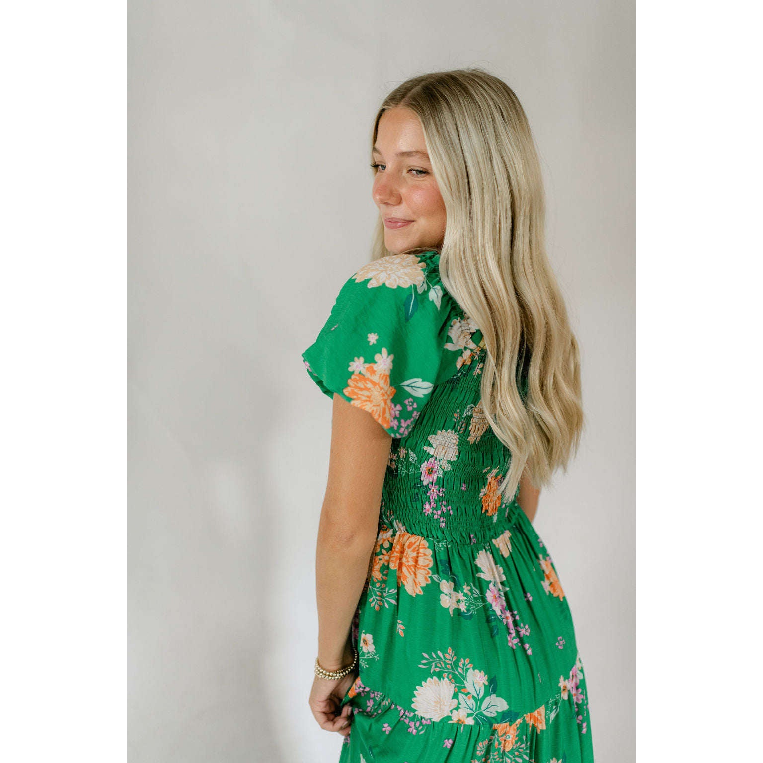 8.28 Boutique:8.28 Boutique,The Evergreen Floral Midi Dress,Dress