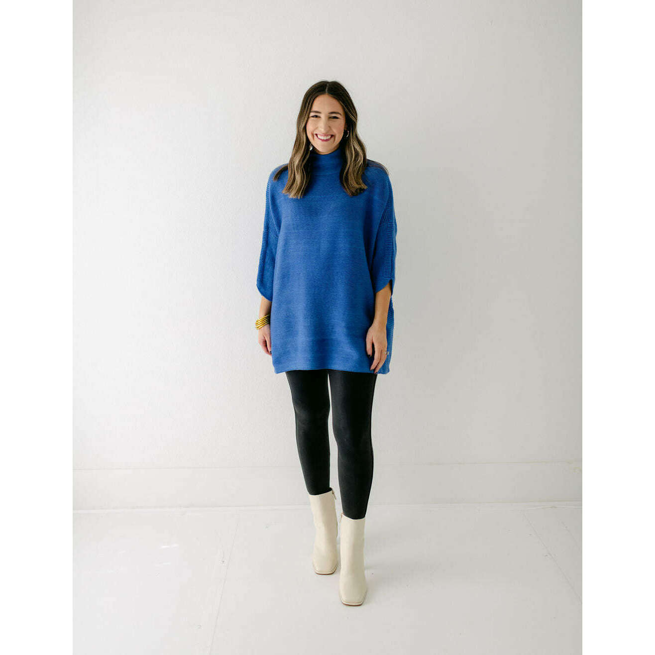 8.28 Boutique:Kerisma Knits,Kerisma Knits Boho Tunic in Persian Blue,Sweaters