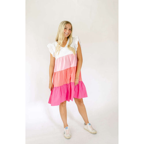 8.28 Boutique:8.28 Boutique,The Adalee Pink Mini Dress,Dress