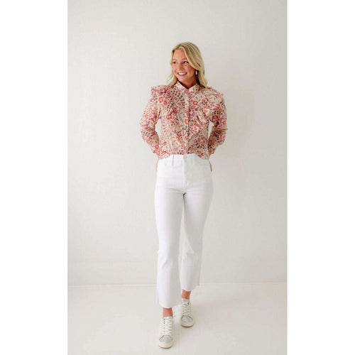 8.28 Boutique:Karlie Clothes,Karlie Floral Paris Ruffle Button Up Top,