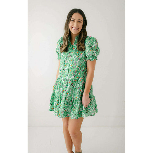 8.28 Boutique:8.28 Boutique,The Bridget Dress in Green Garden,Dress