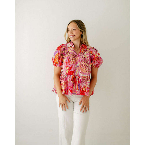 Santorini Blouse - Lila/Pink/Orange