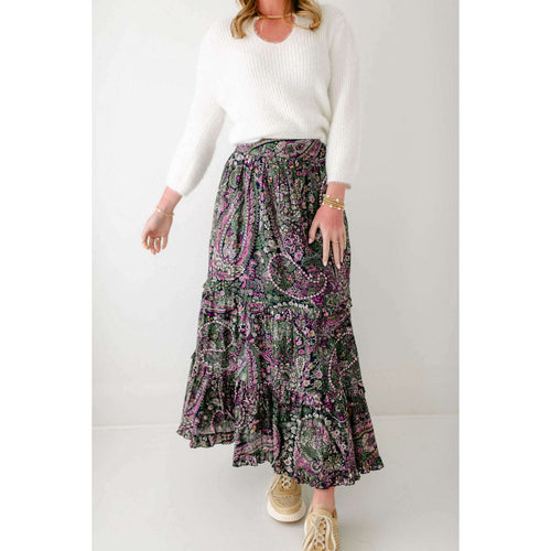 8.28 Boutique:Cleobella,Cleobella Darcy Ankle Skirt in Caymen Purple Paisley,skirt