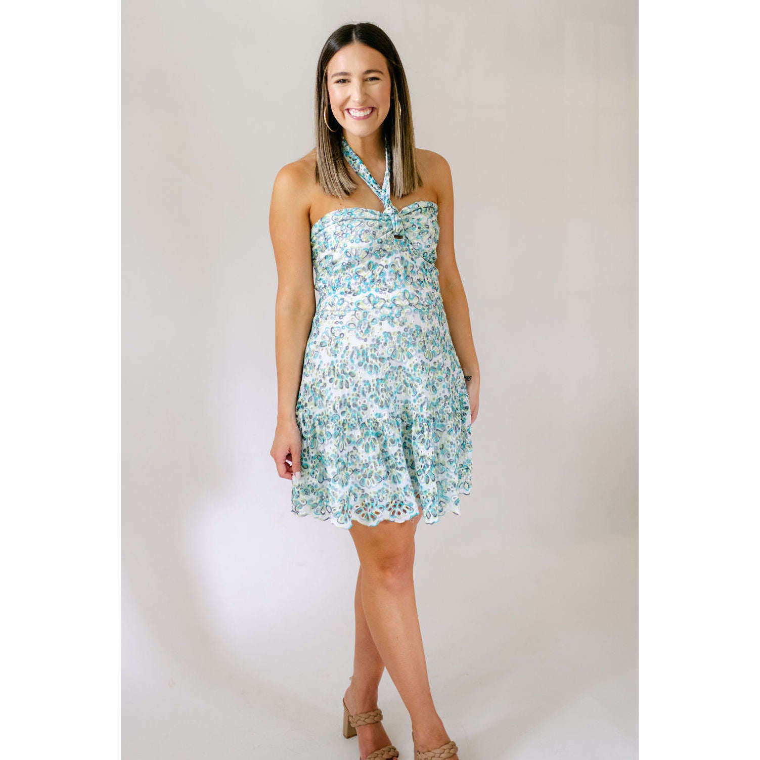 Allison Sky Halter Eyelet Dress – Boutique - Main Image