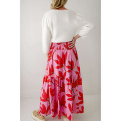 8.28 Boutique:Karlie Clothes,Karlie Poplin Palm Floral Smocked Waist Maxi Skirt,skirt