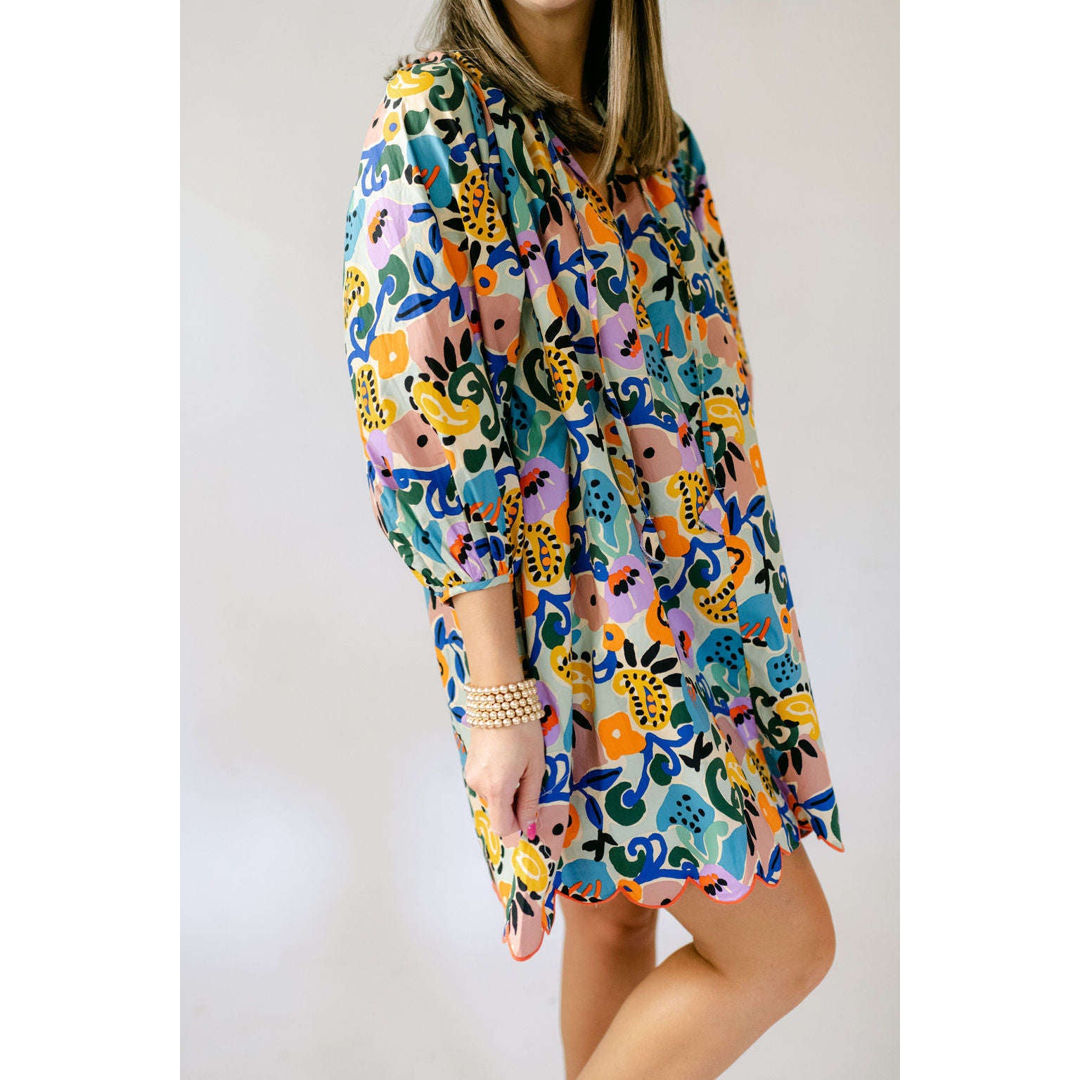 8.28 Boutique:Karlie Clothes,Karlie Floral Poplin Garden V-Neck Swing Dress,Dress