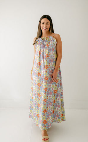 Karlie Floral Embroidered Tiered Dress