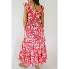 8.28 Boutique:Anna Cate Collection,Anna Cate Alex Midi Hot Pink Leaf Dress,Dress