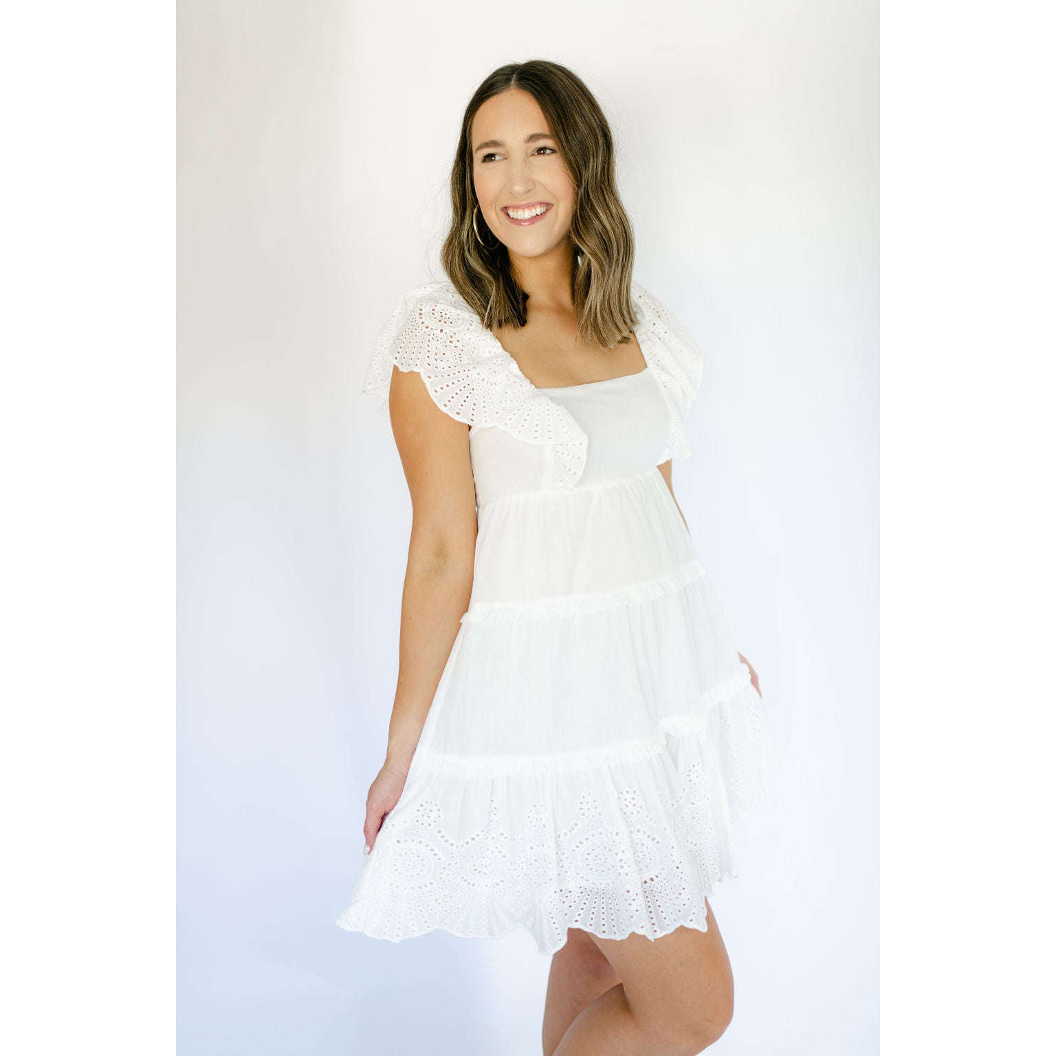 minkpink white lace dress Lace Detail White Cotton Mini Dress