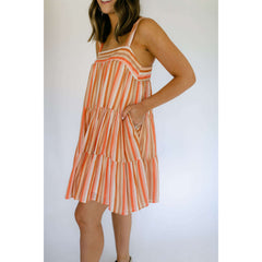 8.28 Boutique:Mink Pink,Mink Pink Stripe Rayna Tiered Dress,Dress
