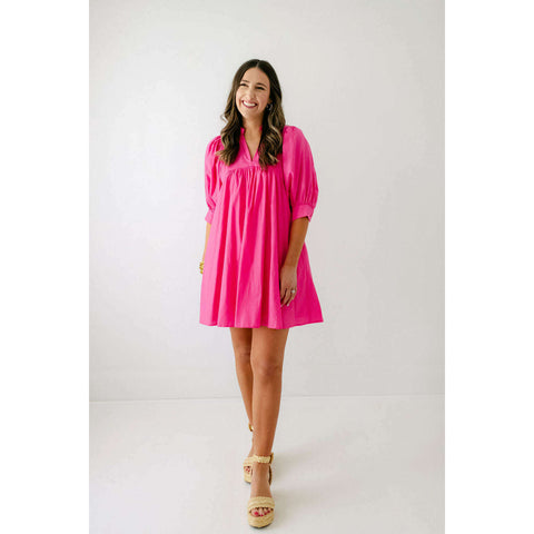 Moodie Abstract Smocked Top Dress