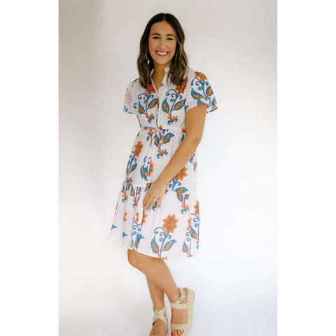 Sail to Sable Printed Allie Bow Back Dress