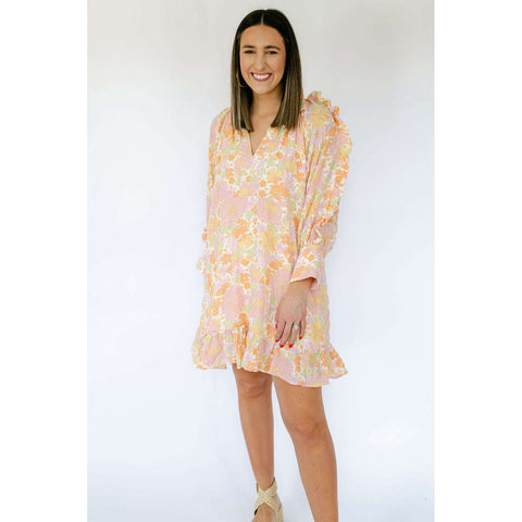 Karlie Summer Floral Fruit Puff Sleeve Tiered Maxi Dress