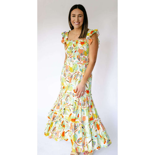 8.28 Boutique:Karlie Clothes,Karlie Floral Linen Smocked Top Dress,Dress