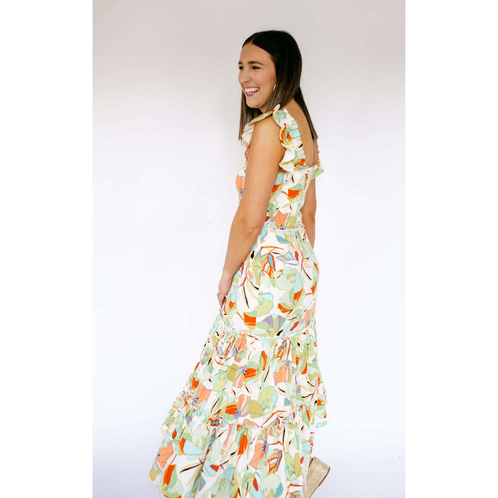 8.28 Boutique:Karlie Clothes,Karlie Floral Linen Smocked Top Dress,Dress