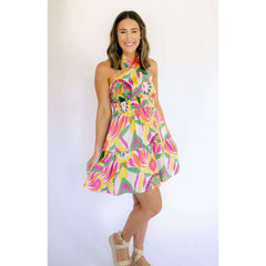 8.28 Boutique:Jade Melody Tam,Jade Melody Tam Retro Sun Front Cross Tiered Dress,Dress