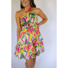 8.28 Boutique:Jade Melody Tam,Jade Melody Tam Retro Sun Front Cross Tiered Dress,Dress