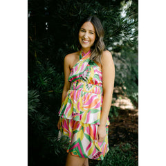 8.28 Boutique:Jade Melody Tam,Jade Melody Tam Retro Sun Front Cross Tiered Dress,Dress