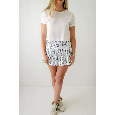 Meet Me in Santorini Lotus Mini Skirt