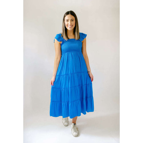 8.28 Boutique:8.28 Boutique,The Gator Smocked Top Midi Dress,Dress
