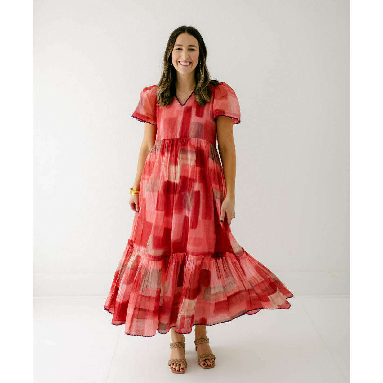 8.28 Boutique:WKND WYFR,WKND WYFR Crimson Organdy Dress,Dress