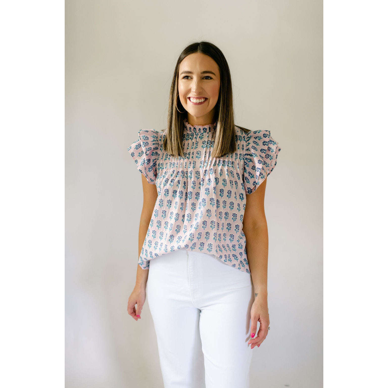 8.28 Boutique:Sohana,Sohana Avery Flutter Sleeve Top,Shirts & Tops